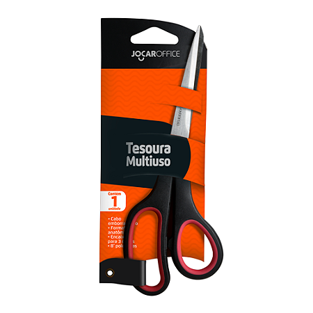 TESOURA MULTIUSO INOX 8 POLEGADAS 21CM 12 UNIDADES JOCAR OFFICE