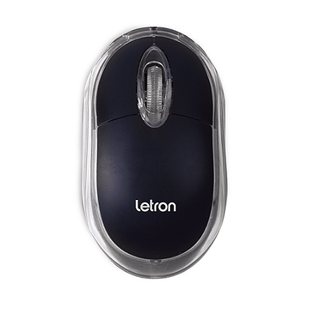 MOUSE COM FIO 3 BOTOES 800 DPI BLACK 1601 LETRON