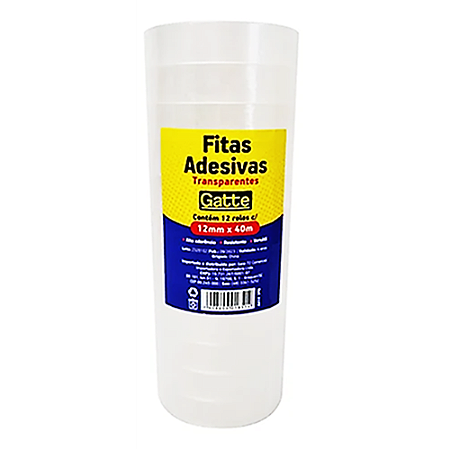 FITA ADESIVA 12 MM X 40 M 12 UNIDADES GATTE