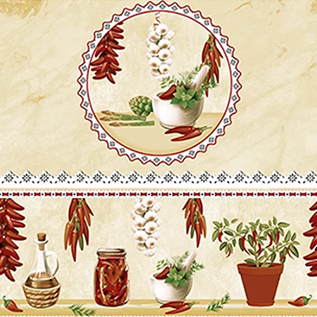 PLASTICO DE MESA TERMICO NEW PIMENTAS PEÇA COM 30 M x 1,40 L DEKASA