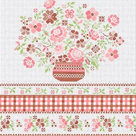 PLASTICO DE MESA TERMICO PONTO CRUZ VERMELHO PEÇA COM 30 M x 1,40 L DEKASA