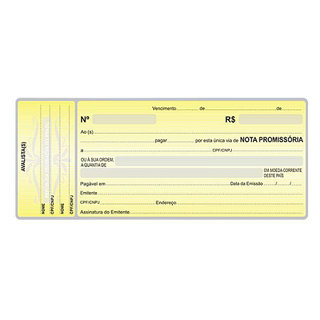 IMPRESSO NOTA PROMISSORIA PEQUENA 50 FOLHAS (20 UN) 145 x 65 MM ANIMATIVA
