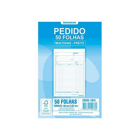 IMPRESSO PEDIDO 1/9 GRANDE MULTIVIAS PRETO 50 FOLHAS (10UN) 199 x 297 MM ANIMATIVA