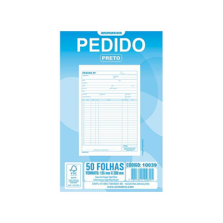 IMPRESSO PEDIDO 1/18 MEDIO MULTIVIAS PRETO 50 FOLHAS (20UN) 135 x 200 MM ANIMATIVA