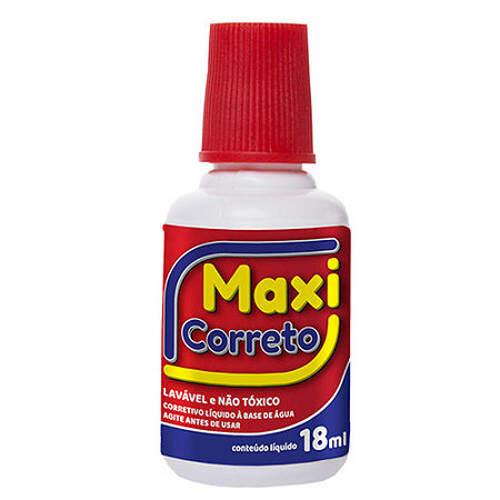 CORRETIVO LIQUIDO BASE DE AGUA 18ML 12 UNIDADES MAXI CORRETO