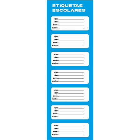 ETIQUETAS AUTO ADESIVAS SIMPLES AZUL 40 x 100 MM 10 CARTELAS COM 7 ETIQUETAS CADA KAIROS