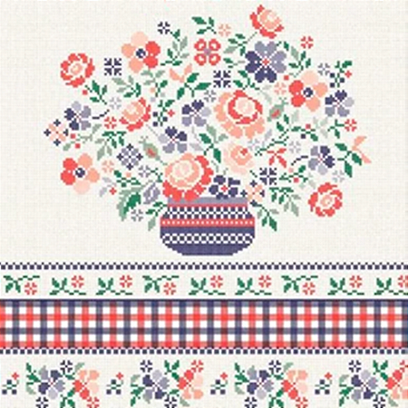 PLASTICO DE MESA TERMICO PONTO CRUZ AZUL PEÇA COM 30 M x 1,40 L DEKASA