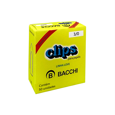 CLIPS GALVANIZADOS 3/0 CAIXA PEQUENA (50 UNIDADES) LINHA LEVE BACCHI