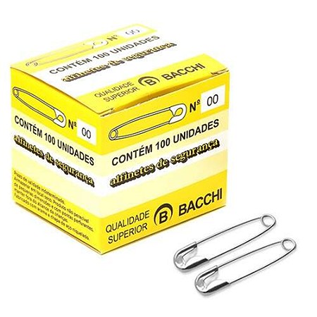 ALFINETE DE SEGURANÇA NIQUELADO N 00 (100 UNIDADES) BACCHI
