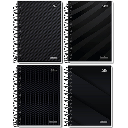 CADERNO CAPA DURA ESPIRAL 1/4 OFFICE 200 FOLHAS (5UN) PAUTA BRANCA