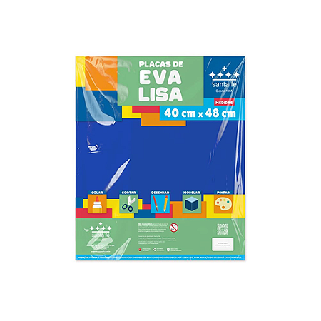 EVA LISO AZUL ESCURO 40x48 CM PACOTE COM 10 FOLHAS SANTA FE