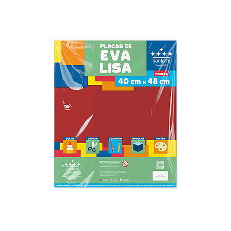 EVA LISO VERMELHO 40x48 CM PACOTE COM 10 FOLHAS SANTA FE