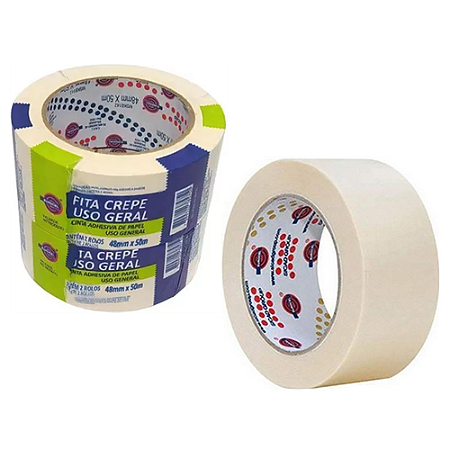 FITA CREPE 48MM X 50M 2 UNIDADES EUROCEL