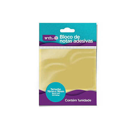 BLOCO ADESIVO AMARELO 76x76 MM 100 FOLHAS ONDA