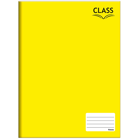 CADERNO CAPA DURA BROCHURAO COLOR AMARELO 80 FOLHAS (5UN) 200 x 275 MM CLASS FORONI