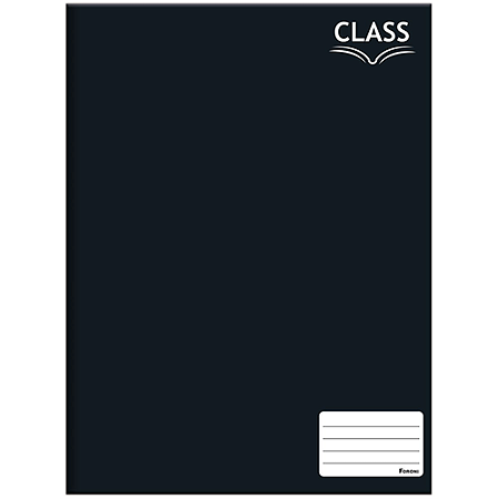 CADERNO CAPA DURA BROCHURAO COLOR PRETO 80 FOLHAS (5UN) 200 x 275 MM CLASS FORONI