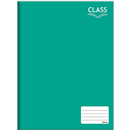 CADERNO CAPA DURA BROCHURAO COLOR VERDE 48 FOLHAS (10UN) 200 x 275 MM CLASS FORONI