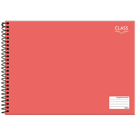 CADERNO CAPA DURA DE DESENHO (CARTOGRAFIA) ESPIRAL CLASS VERMELHO 80 FOLHAS (4 UN) 275 x 200 MM FORONI