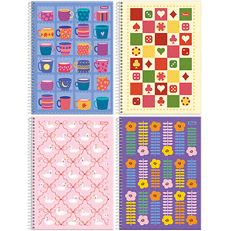 CADERNO CAPA DURA UNIVERSITARIO FEMININO 20 MATÉRIAS 320 FOLHAS (2 UN) MID 200 X 275 MM FORONI