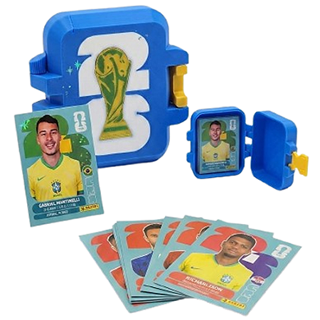PORTA FIGURINHA AZUL HOLOGRAFICO DANINA3D