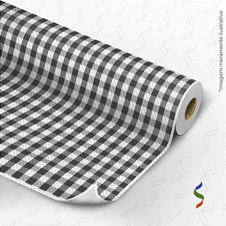 TNT 1,40 DE LARGURA ESTAMPADO XADREZ BRANCO E PRETO 40G ROLO COM 25 M SUPPER