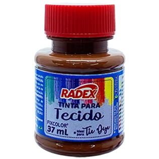 TINTA PARA TECIDO FOSCA MARROM 37 ML 6 UNIDADES RADEX