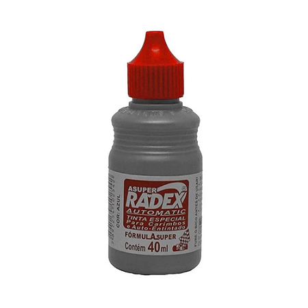 TINTA PARA CARIMBO AUTO ENTINTADO (AUTOMATIC) 40ML VERMELHO CAIXA COM 12 UNIDADES A SUPER RADEX