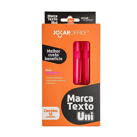 MARCA TEXTO COLOR ROSA 12 UNIDADES UNI JOCAR OFFICE