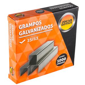 GRAMPO GALVANIZADO 23/13 1000 UN (GRAMPEADOR 100 FOLHAS) JOCAR OFFICE