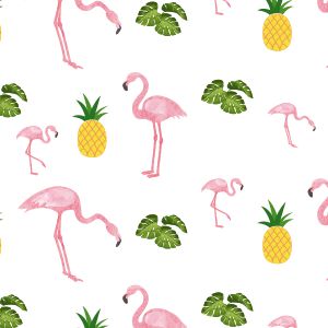 PLASTICO ADESIVO LEOTACK ESTAMPADO FLAMINGO 45CM x 10M 80 MIC LEOARTE