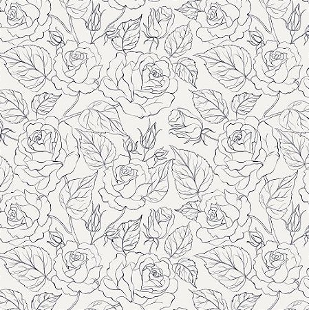 PLASTICO ADESIVO LEOTACK ESTAMPADO LINE ROSES 45CM x 10M 80 MIC LEOARTE