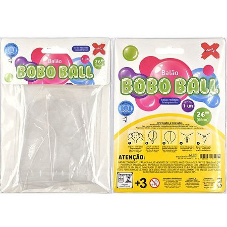 BALAO BOBO BALL TRANSPARENTE 26 (66 CM) BLISTER MAKE+