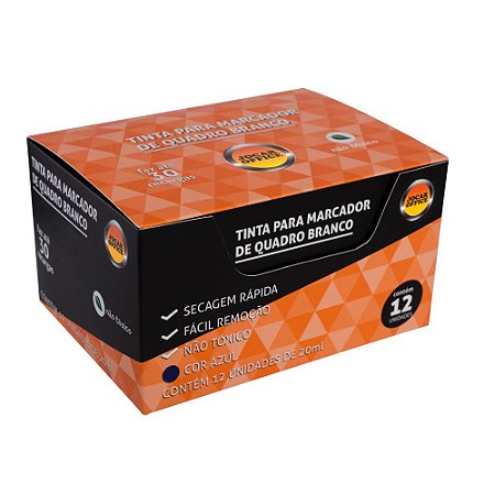 TINTA PARA MARCADOR DE QUADRO BRANCO 20ML PRETO 12 UN JOCAR OFFICE