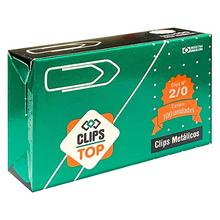 CLIPS METALICOS 2/0 CAIXA PEQUENA (100 UNIDADES) CLIPS TOP