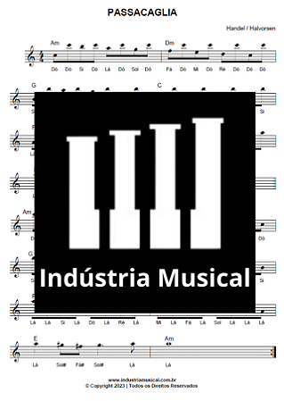 Partitura Simplificada | Passacaglia - Handel / Halvorsen