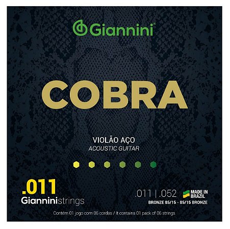 Encordoamento .011 P/ Violão Aço Cobra Bronze Giannini