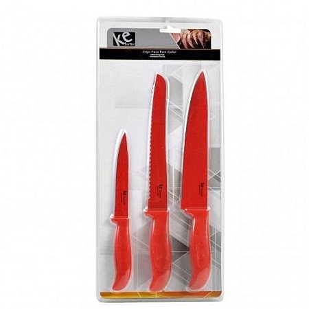 Jogo Faca Inox - 3pçs - Antiaderente