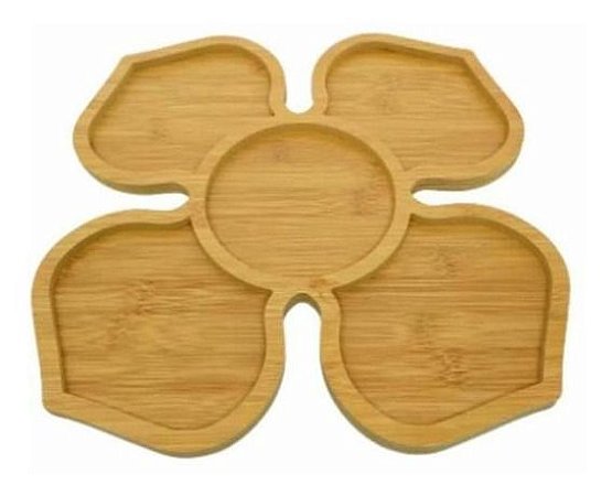 Petisqueira Trevo com 05 divisórias MDF - 30x30cm