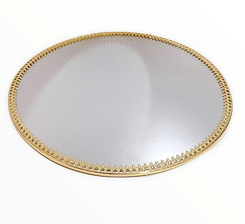 Bandeja Espelhada redonda - Dourado 20cm