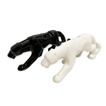 Leopardo em Ceramica 12,4x4,9cm Decorativo
