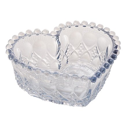 Bowl de Cristal Coração Balls Azul Metalizado 13,5x12,5cm