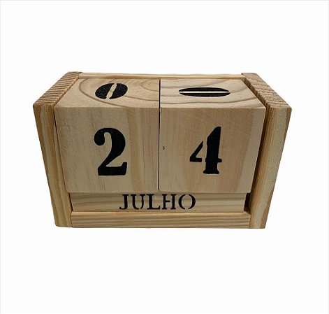 Calendário Decorativo Permanente - Madeira 13cm