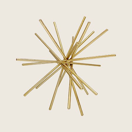 Ouriço Decorativo em Metal 20cm Mart - Dourado