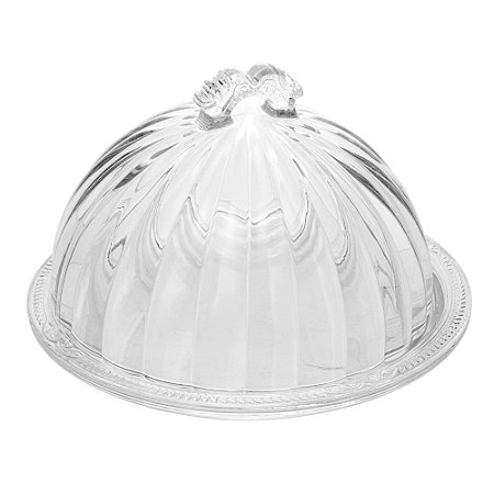 Queijeira c/ Tampa de Cristal Imperial 20,5x12,5cm - Lyor