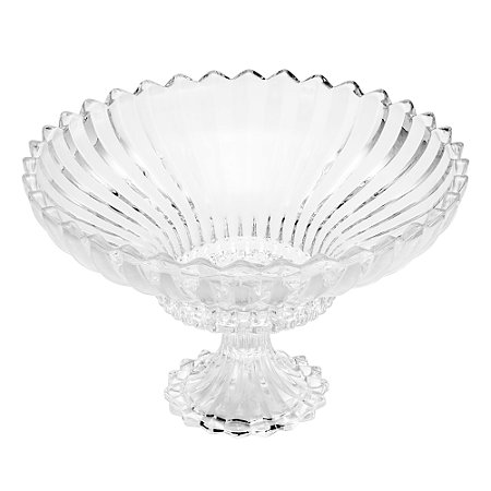 Fruteira de Cristal com Pé Transparente 31x37cm - Wolff