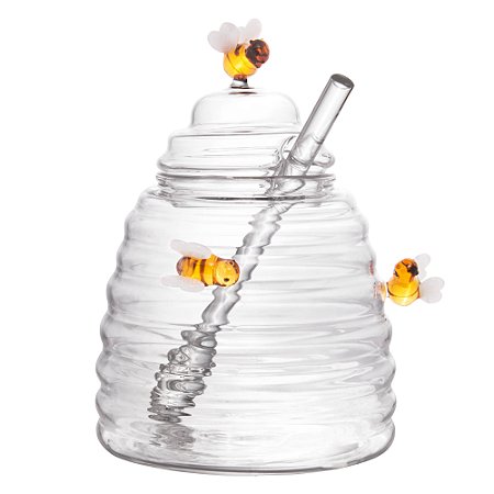 Meleira De vidro borossolicato C/ Pegador E Tampa Bee 470ml