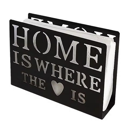 Porta Guardanapos Decorativo de Mesa Preto - Home amor