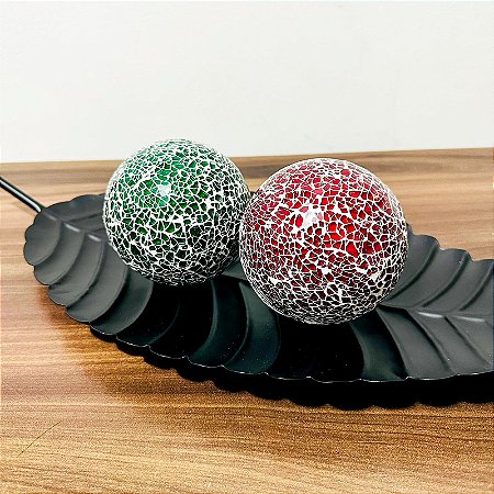 Bola Enfeite Decoração Mosaico Vidro Craqueleda - 10cm