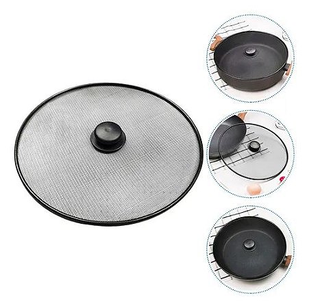 Tampa para Fritura Tela de Metal 29cm – Anti Pingo