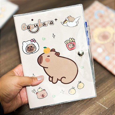 Caderno Bloco de Anotação Capivara Fofo Escola 14,2x19,8cm
